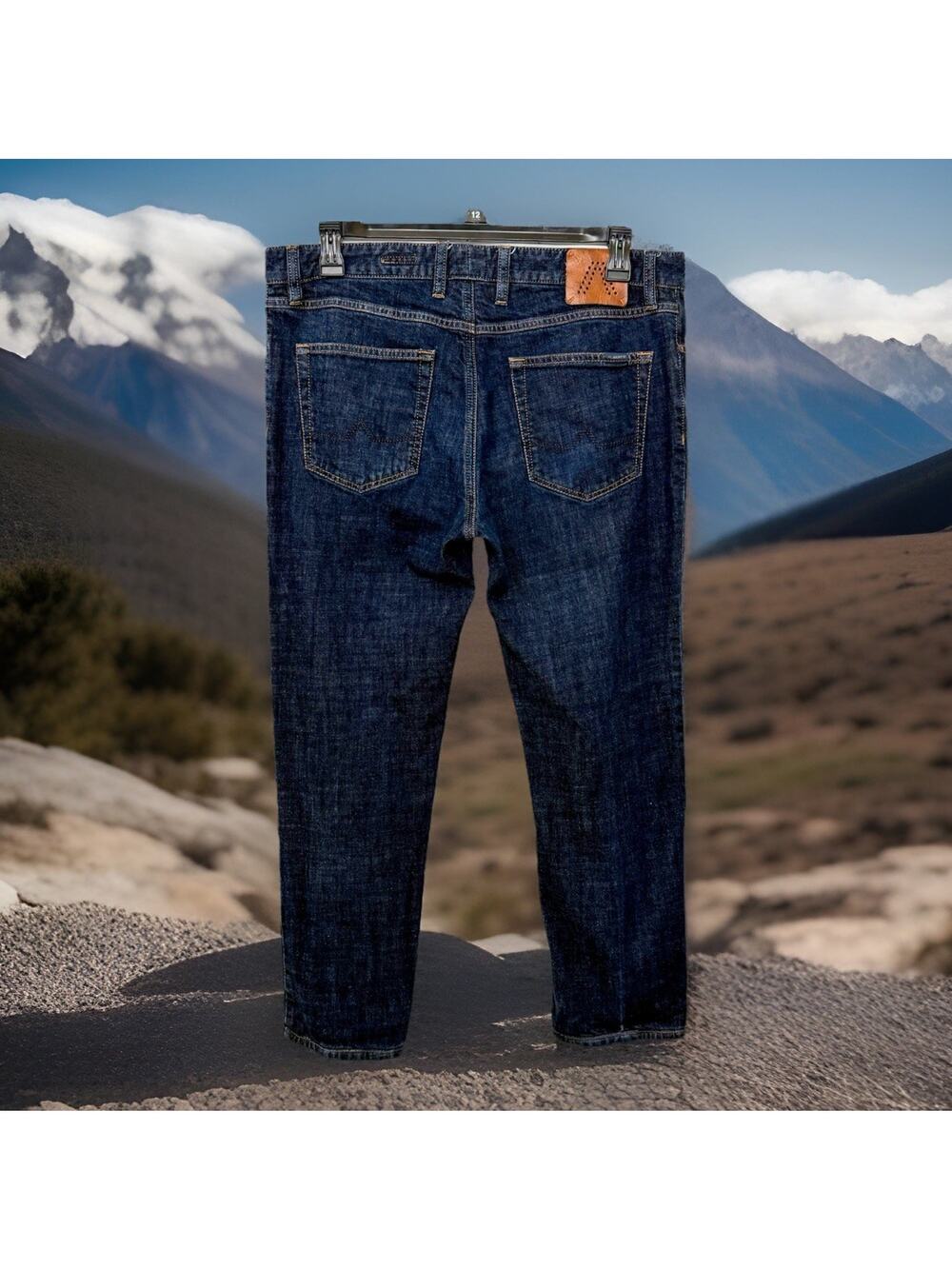 Alberto Pipe Regular Slim Fit Denim Blue Dark Wash 38x30 (Tag 38x34) $245 Retail